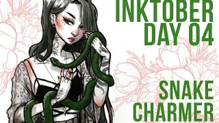 Inktober Day 04- Snake Charmer // Jacquelin deleon