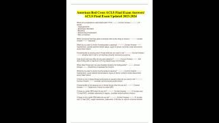 American Red Cross Acls Final Exam Answers Acls Final Exam Updated 2023 2024