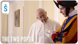 The Two Popes (2019) | Scene: - Name? - Jorge Bergoglio - Postcode? - It's Vatican City