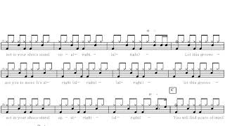 Earth, Wind & Fire-Let's Groove | Drum Score, Drum Sheet Music, 드럼악보