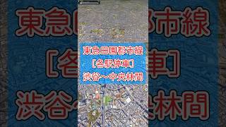 東急田園都市線［各停］渋谷〜三軒茶屋〜二子玉川〜溝の口〜たまプラーザ〜長津田〜中央林間【Google Earth Pro】 #googleearth #路線図 #鉄道 #電車