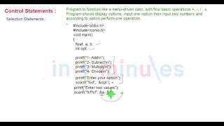 Program of Menu driven Calculator with switch case statement