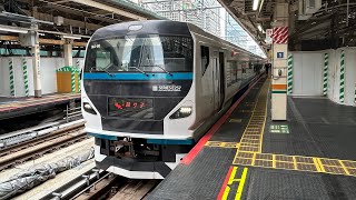 E257系2000番台宮オオNA-06編成　特急踊り子号　東京駅発車