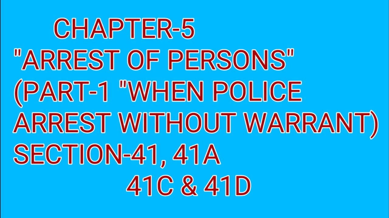 Section 41 Of Crpc Youtube