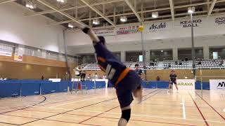 sepaktakraw  全日本セパタクローダブル選手権大会  準々決勝　阪神酒販first(佐藤、奈良輪)  vs  阪神酒販second(中嶋、富士本)2セット