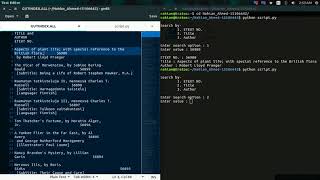 Searching Gutenberg Index file with python and shell scripts