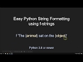 Python Easy String Formatting Tutorial Using F-Strings