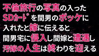 【修羅場】不倫旅行の写真の入ったSDｶｰﾄﾞを間男のポッケに入れたと嫁に伝えると間男宅に侵入し、間嫁と遭遇し、汚嫁の人生は終わりを迎える