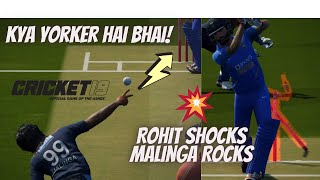 What a Yorker 😲😱 Rohit bowled by Malinga 💔 Cricket 19 #Shorts