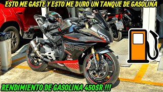 RENDIMIENTO DE GASOLINA A FONDO DE CF MOTO 450SR 2023 😱ESTO DURA UN TANQUE DE GASOLINA INCREIBLE 🔥