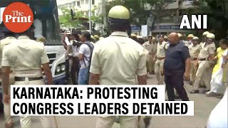 Protesting Congress leaders detained while marching towards Karnataka CM's residence