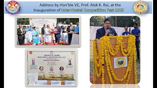 Address by Hon’ble VC Prof Alok K Rai @ Inauguration of Inter-Hostel Competition Fest 2025 (19 Feb)