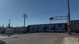 UP 7053 Manifest Freight Train South - E. Tokay Street Railroad Crossing, Lodi CA