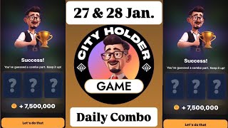 City holder combo today 27 \u0026 28 January | City holder combo | City holder daily combo | #cityholder