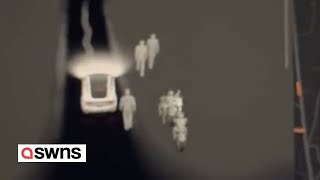 Eerie moment Tesla detected mysterious figures swarming graveyard | SWNS