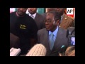 WRAP Mugabe meets EU delegation, sbites, Swedish minister Carlsson, meeting