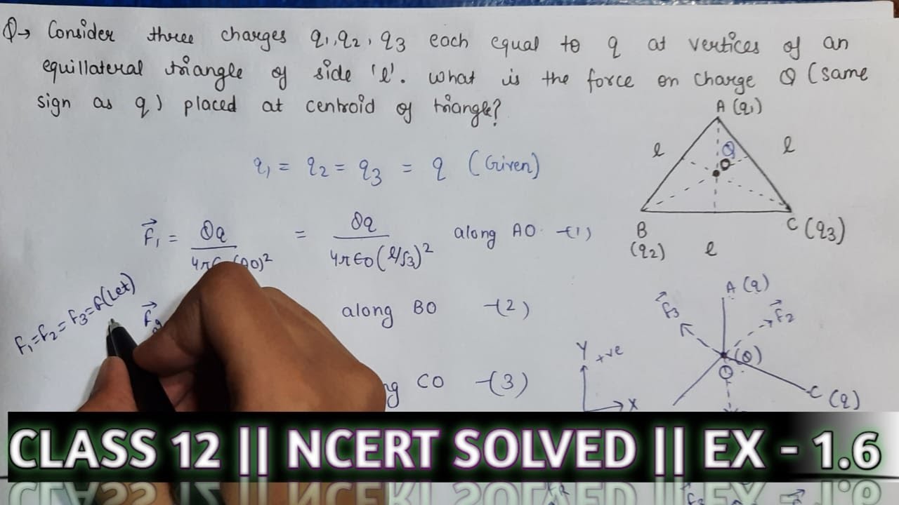 Consider Three Charges Q1,q2,q3 Each Equal To Q At The Vertices Of An ...