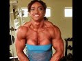 cute black girl flex her muscular body