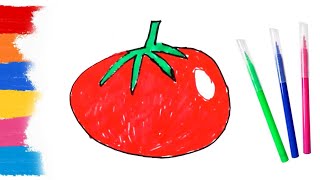 Drawing 🍅👨‍🎨 for kids #shorts / how to draw a tomato
