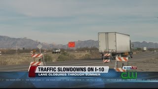 Construction slows traffic on I-10 near Benson