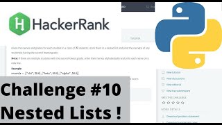 Hakerrank Python | Challenge #10 | Nested Lists