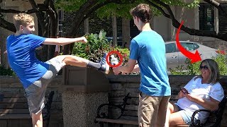 Awkward Trick Shots in Public with MoreJStu! | That's Amazing