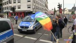 7x FuStW + 2x BeDoKW + 6x GruKW Polizei Demonstration Frankfurt a.M.