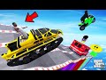 FRANKLIN TRIED IMPOSSIBLE MASSIVE SPEED BUMPS PARKOUR RAMP JUMP CHALLENGE GTA 5 | SHINCHAN and CHOP
