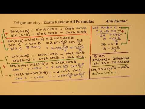 All Trigonometry Formulas For Compound Double And H Video