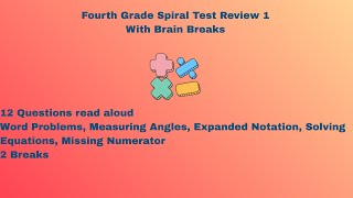 4th Grade Spiral Math STAAR Review | 12 Questions + 2 Brain Breaks (9-Minute Practice)
