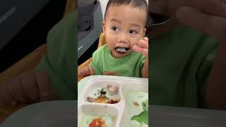 Mukbang thịt heo quay nhanh gọn phút mốt xong bữa ăn của em bé #xuhuongyoutube #mukbang