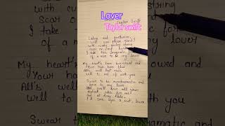 Lover( taylor swift) #songlyrics