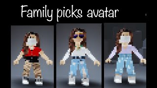 My family picks my ROBLOX avatar!