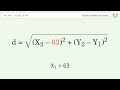 Find the distance between two points p1 (63,33) and p2 (19,69): Step-by-Step Video Solution