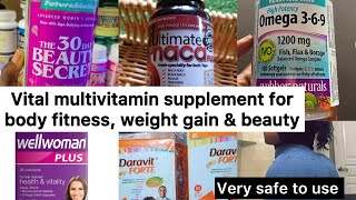 Top vital supplements for body fitness, weight gain \u0026 beauty