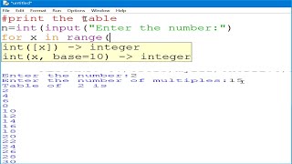 Python Program to print multiplication table using for loop || Python Programming || By Chealsha Mam