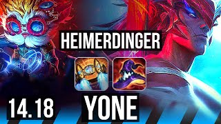 HEIMERDINGER vs YONE (MID) | 900+ games, Rank 10 Heimer | EUW Grandmaster | 14.18