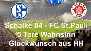 Schalke 04 - FC.St.Pauli - ein irrer fight  - short film mit 5 Toren - live aus dem Gästeblock