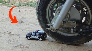 Crushing Soft & Crunchy Thing By Bike! - EXPERIMENT BIKE VS POLICE CAR