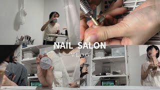 【NAIL VLOG】ネイルサロンのお客様と会話/オフ、ベース、カラー、トップ施術動画