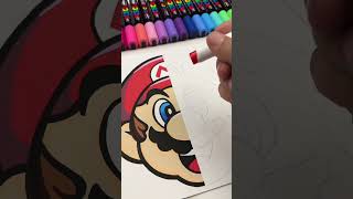 Drawing Mario but in 2 Different Styles with POSCAs #mariobros