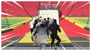 قراند 5 | السيارات ضد الهاربين🔥 - 20 لاعب - ضحك مو طبيعي | GTA 5 Parkour