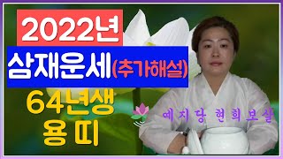 2022년 상반기운세(추가해설) 59세 갑진생 용띠 64년생 삼재/아홉수(과연 내가 조심해야 할 것은 무엇일까?)