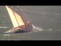 brixham sailing trawler leader in heavy seas 18th april 2015