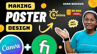 Creating Poster in Canva within 5 minutes | Canva and fiverr | Easy canva skill
