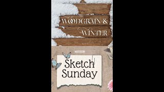 Sketch Sunday  @ThePaperRobot893  Woodgrain and Winter. Winter's Magic #scrapbookprocessvideo