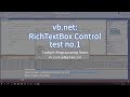 vb.net: RichTextBox Control Test no.1 #WinForm #Visual Studio 2019