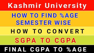 How To Convert SGPA To CGPA || Convert CGPA To Percentage || How To Find Percentage Semester Wise