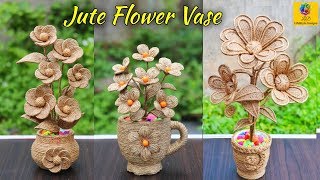 Best 3 Flower and Flower vase Decoration Idea with Jute Rope | Home Decor Jute Flower Showpiece