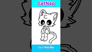 Drawing \u0026 Coloring CatNap smiling critters how to draw a cute kitten cat anime DVF #catnap